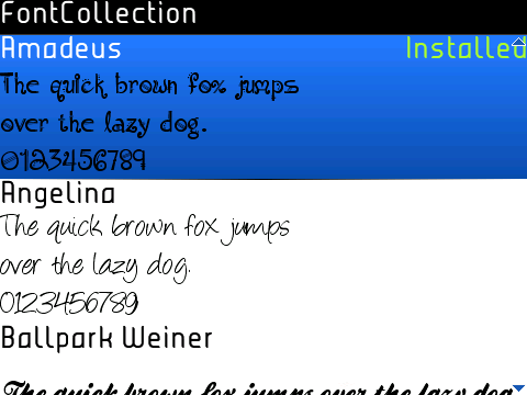 FontCollection v1.6 apps for blackberry