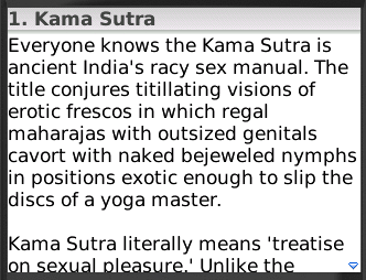 Kama Sutra v1.1 for Blackberry apps
