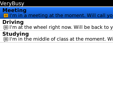 VeryBusy for blackberry apps