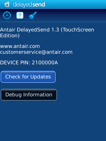 Antair DelayedSend V1.3 for Blbackberry apps