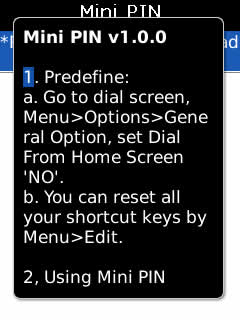 Mini PIN - Quick send PIN Message