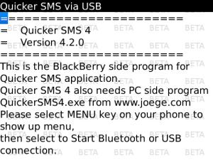 Quicker SMS apps for blackberry