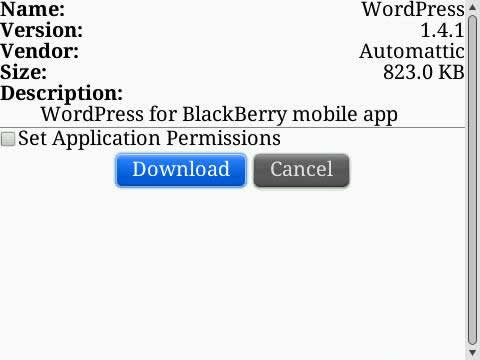 WordPress for BlackBerry v1.4.1