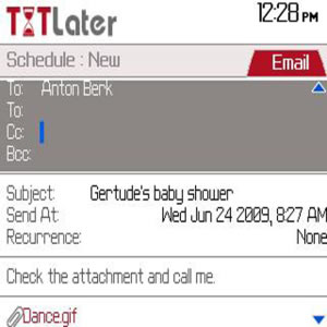 TXTLater apps for blackberry
