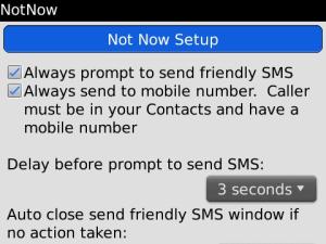 NotNow - Ignore call and send friendly sms