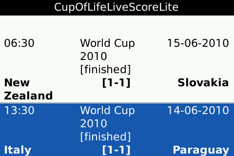 Cup Of Life Live Score Lite
