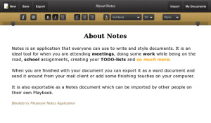 Notes v1.0.2 apps for playbook