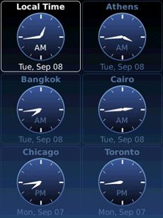 WorldClock v1.1 for bb 9900 apps