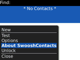 SwooshContacts for blackberry 8820 apps