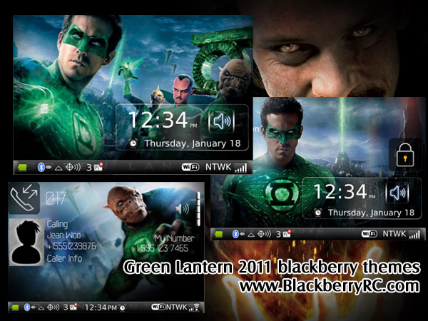Green Lantern themes for blackberry 9000 os4.6