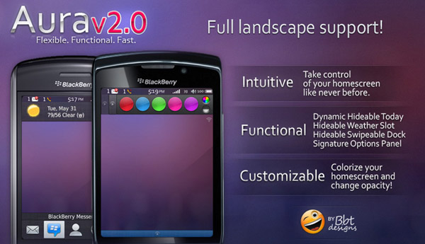 Aura v2.0 for blackberry 9800 torch themes