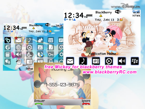 free Mickey for blackberry 8800 themes