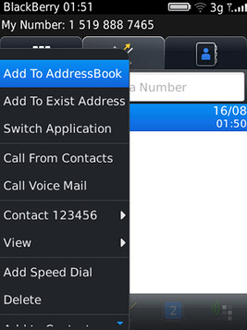 ContactExt v1.0 for blackberry applications