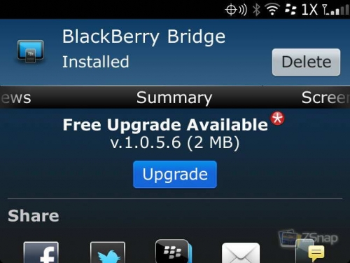 BlackBerry Bridge v1.0.5.6 for blackberry os5.0+ 