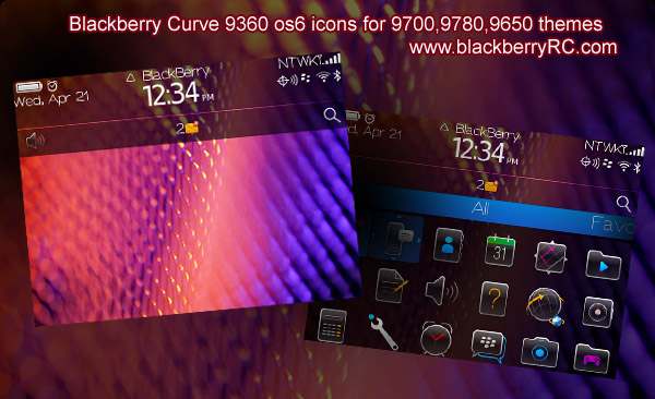 Blackberry Curve 9360 style os6 icons for 9700,97