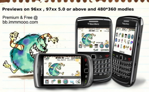 Doodle Monsters for blackberry 9300 9330 themes o