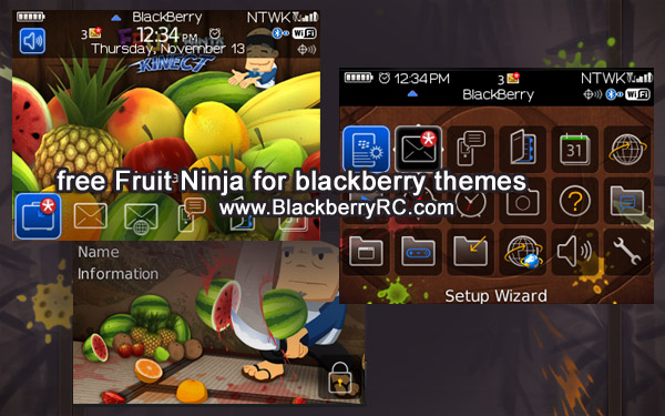 Fruit Ninja theme for blackberry 8520,8500,9300 s