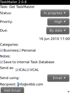 TaskMailer v2.0.9 (BB os6.0+ apps)