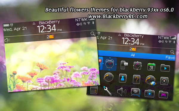 Beautiful flowers themes for blackberry 9300 os6.