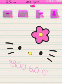 Hellokitty 4 icons for blackberry torch 9800 them