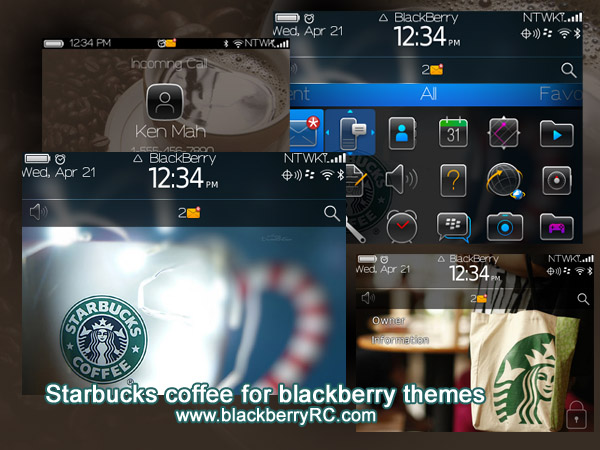 Starbucks coffee theme for blackberry bold 9700,9