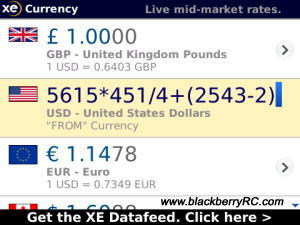 XE Currency v2.0.1 for blackberry apps os5.0