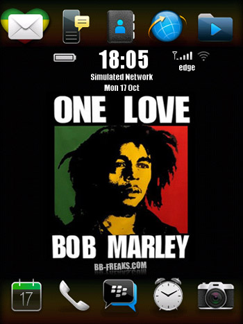 FREE OneLove Bob Marley for blackberry 9800 theme