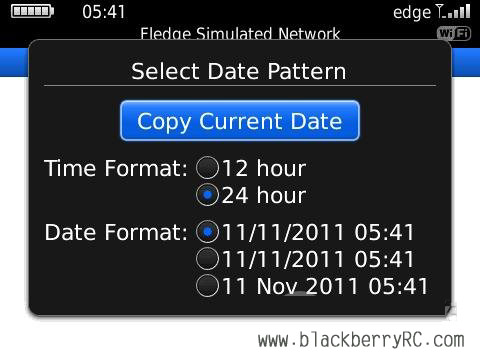 Menu Date and Time v1.0.0 apps for BlackBerry
