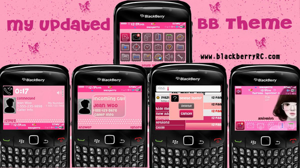 Cute Girl pink theme for blackberry 8520 os4.6.1
