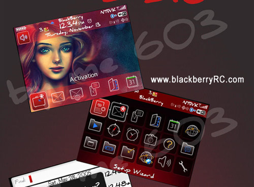 Red Mermaid skin themes for blackberry 8520 os5.0