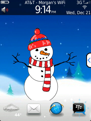 Free dress your Snowman for blackberry torch 9800