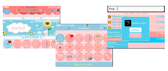 Pink Blue for blackberry 8520 themes