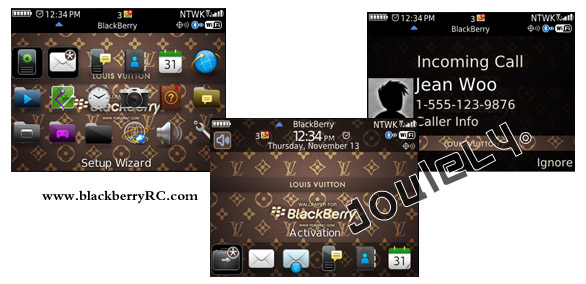 Louis Vuitton os7 icons theme de blackberry 8520