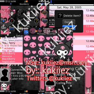 cute Kuromi theme for blackberry 8520, 9300 os5.0