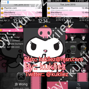 cute Kuromi theme for blackberry 9800 os6.0
