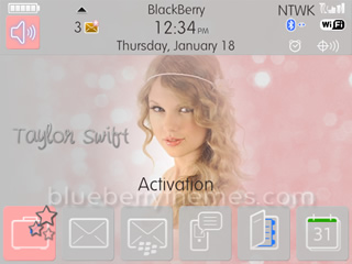 Taylor Swift for blackberry 9300 themes os6.0