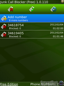 Junk Call Blocker v1.0.113 for blackberry free ap