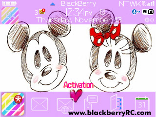 <b>Tema Cute Mickey for blackberry 8520,9300 theme</b>