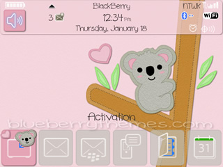 Cute Koala for blackberry 8520, 9300 thems os5.0