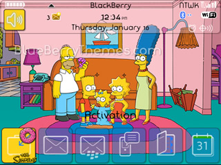 The Simpsons for blackberry 93xx curve os6.0 them