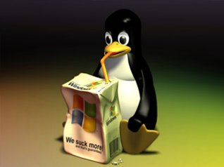 Linux VS XP wallpaper