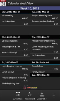 <b>Calendar Week View v1.0.0.1 for blackberry 10+ ap</b>