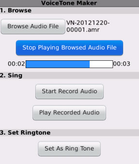<b>VoiceTone Maker 1.0 for bb os5.0+ apps</b>