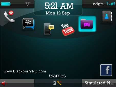 <b>AquaGlow theme for blackberry 85xx, 93xx os5.0</b>