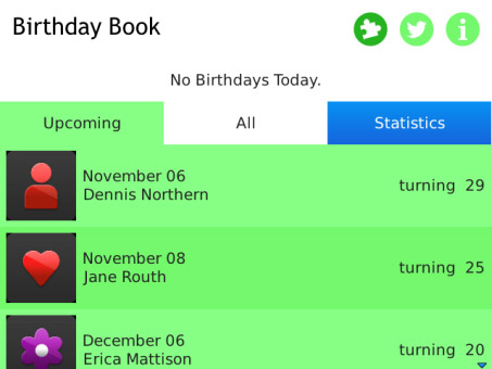 Birthday Book 1.1.4 for blackberry os5.0+ apps