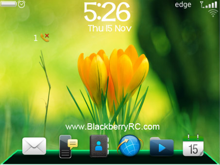 <b>Green Dock for blackberry 99xx bold themes</b>