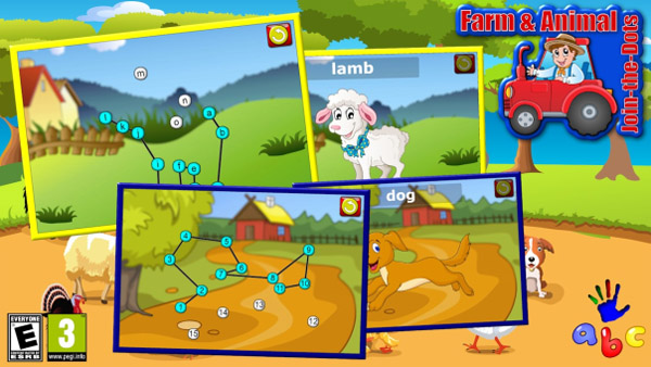 Preschool ABC Farm and Animal Join the Dot Puzzles