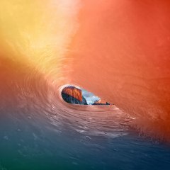 <b>Apple Osx Yosemite Wave Red Rainbow Sea</b>