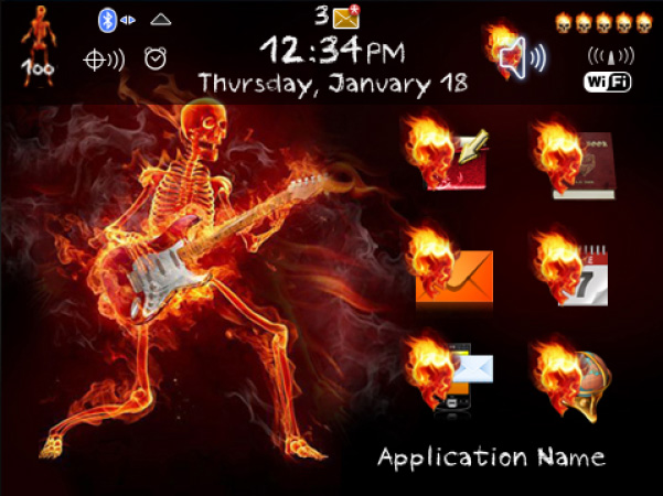 <b>Flaming Skeleton 9900,9930 bold theme</b>