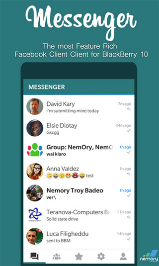 <b>Messenger for Facebook blackberry mobile app</b>